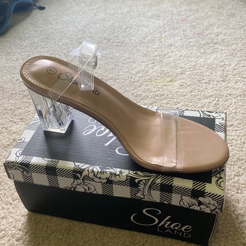 Nude/clear heels